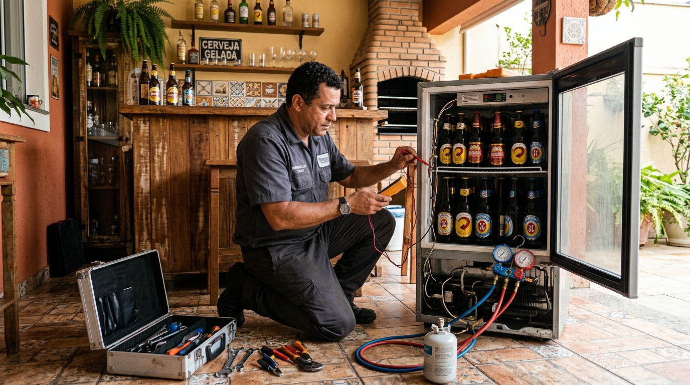 Aplicação de gás refrigerante em cervejeira atendida em Betim‑MG